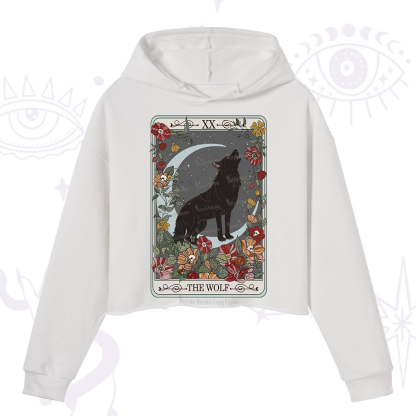 Purplehecate The Wolf Tarot Crop Hoodie