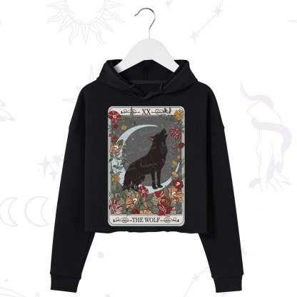 Purplehecate The Wolf Tarot Crop Hoodie