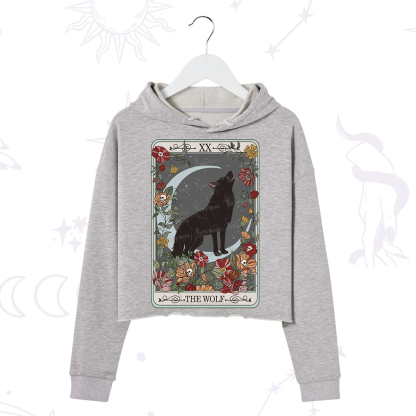 Purplehecate The Wolf Tarot Crop Hoodie