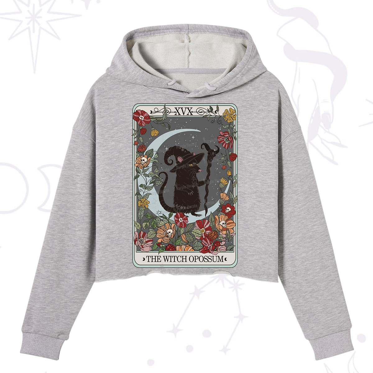 Purplehecate The Witch Opossum Tarot Crop Hoodie