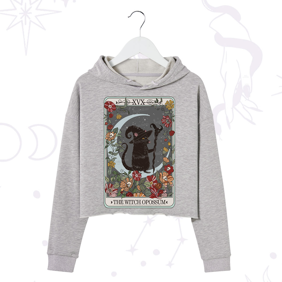 Purplehecate The Witch Opossum Tarot Crop Hoodie