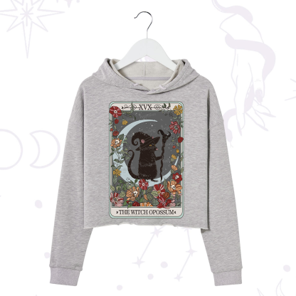 Purplehecate The Witch Opossum Tarot Crop Hoodie