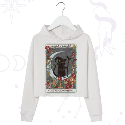 Purplehecate The Witch Opossum Tarot Crop Hoodie