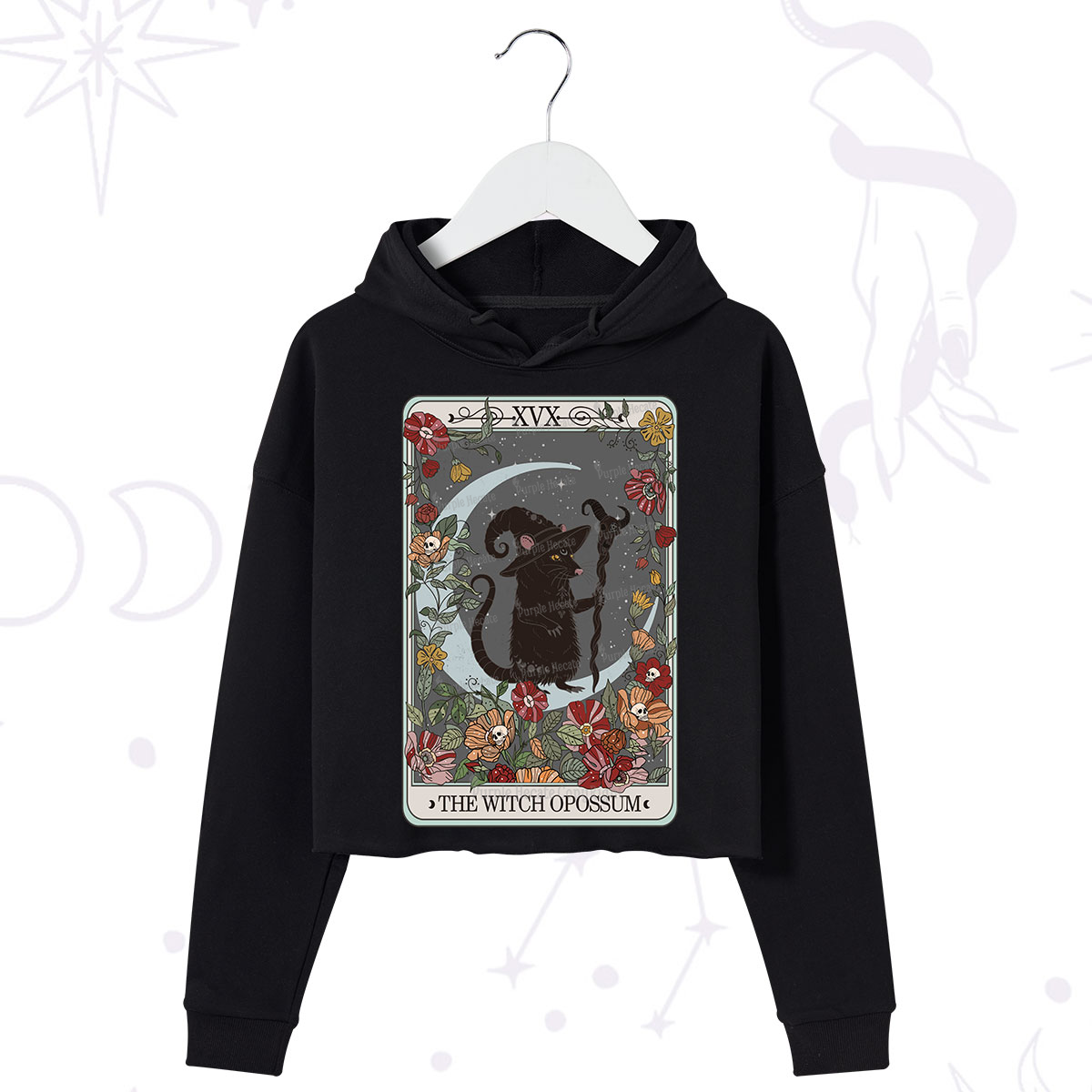 Purplehecate The Witch Opossum Tarot Crop Hoodie