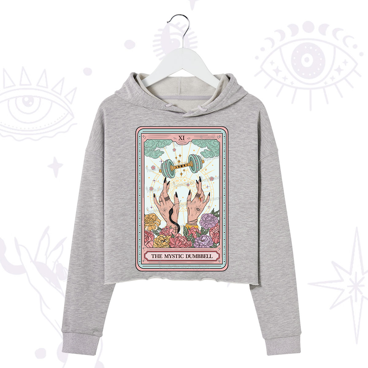 Purplehecate The Mystic Dumbbell Tarot Crop Hoodie
