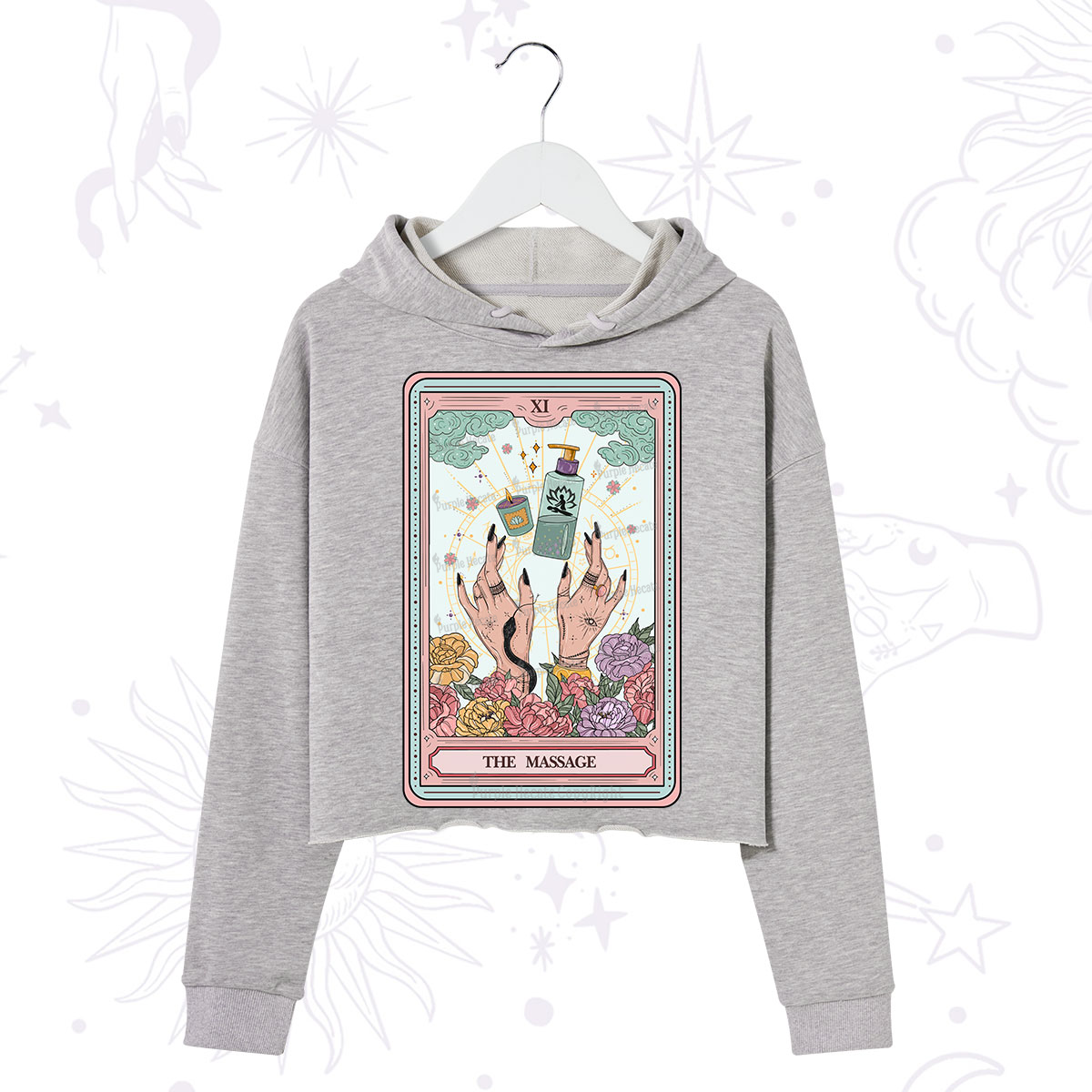 Purplehecate The Massage Tarot Crop Hoodie