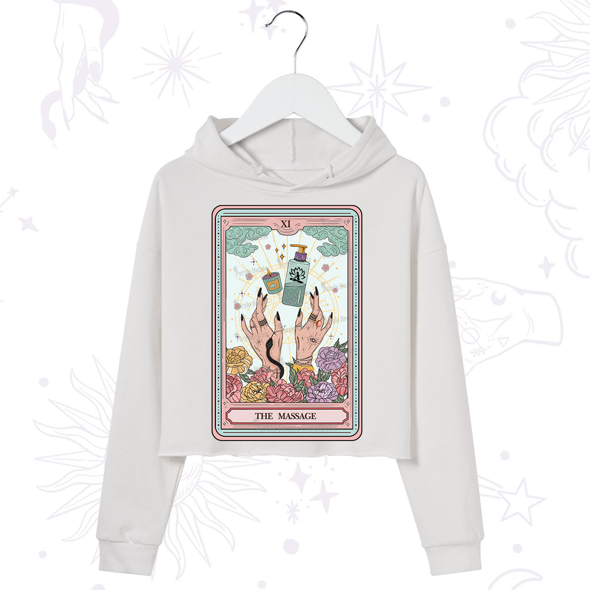 Purplehecate The Massage Tarot Crop Hoodie