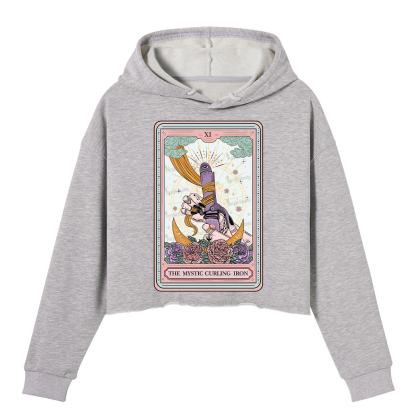 Purplehecate The Mystic Curling Iron Tarot Crop Hoodie