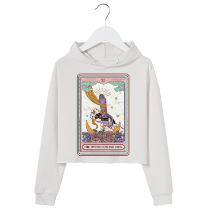 Purplehecate The Mystic Curling Iron Tarot Crop Hoodie