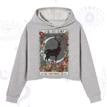 Purplehecate The Deer Tarot Crop Hoodie