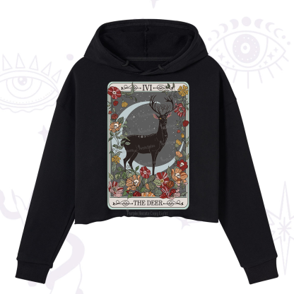 Purplehecate The Deer Tarot Crop Hoodie