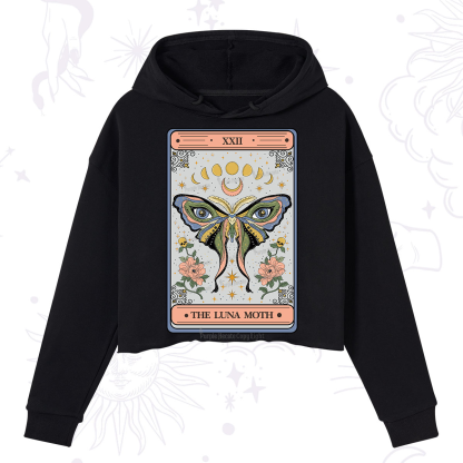 Purplehecate The Luna Moth Tarot Crop Hoodie