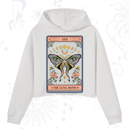 Purplehecate The Luna Moth Tarot Crop Hoodie