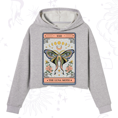 Purplehecate The Luna Moth Tarot Crop Hoodie