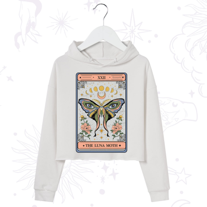 Purplehecate The Luna Moth Tarot Crop Hoodie