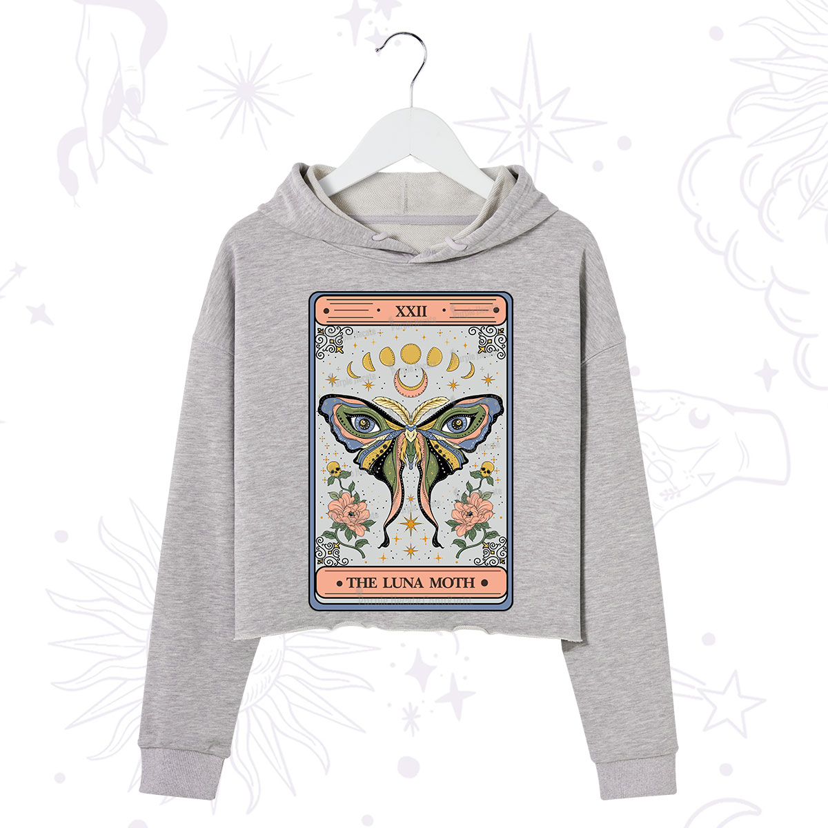 Purplehecate The Luna Moth Tarot Crop Hoodie
