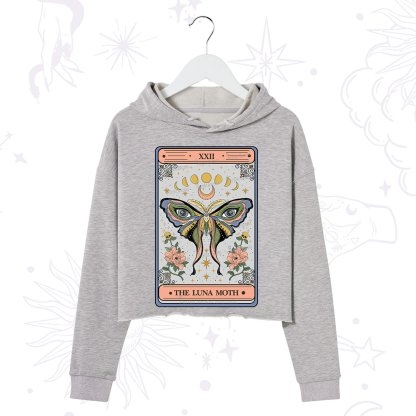 Purplehecate The Luna Moth Tarot Crop Hoodie
