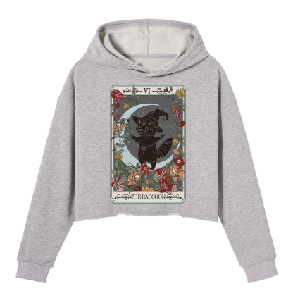 Purplehecate The Raccoon Tarot Crop Hoodie