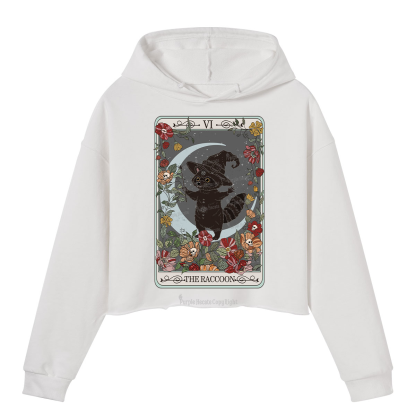 Purplehecate The Raccoon Tarot Crop Hoodie