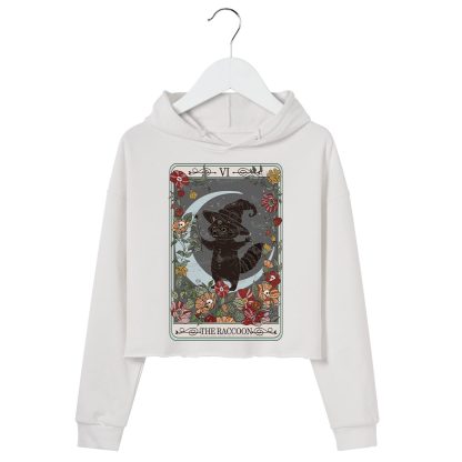 Purplehecate The Raccoon Tarot Crop Hoodie