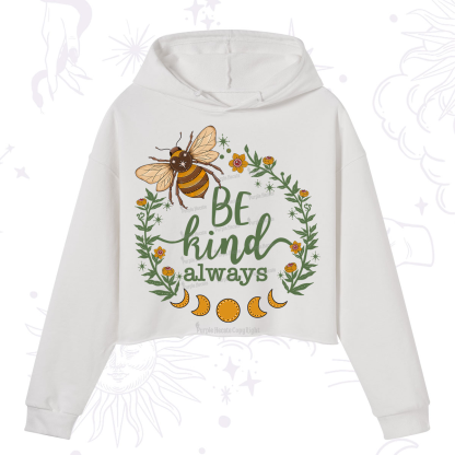 Purplehecate Be Kind Always Crop Hoodie