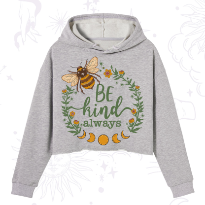 Purplehecate Be Kind Always Crop Hoodie