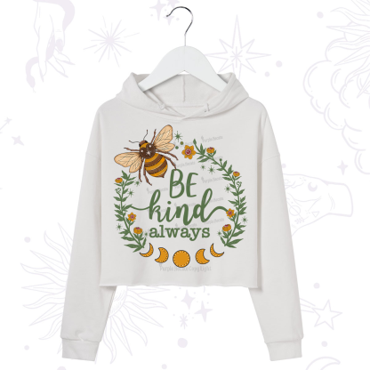 Purplehecate Be Kind Always Crop Hoodie