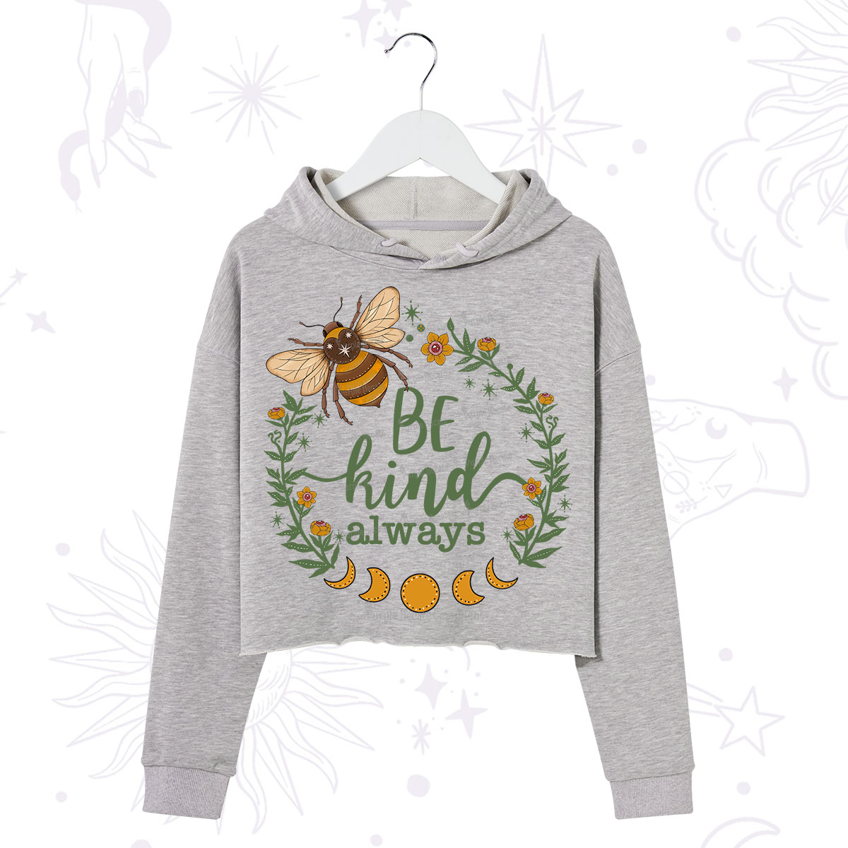 Purplehecate Be Kind Always Crop Hoodie