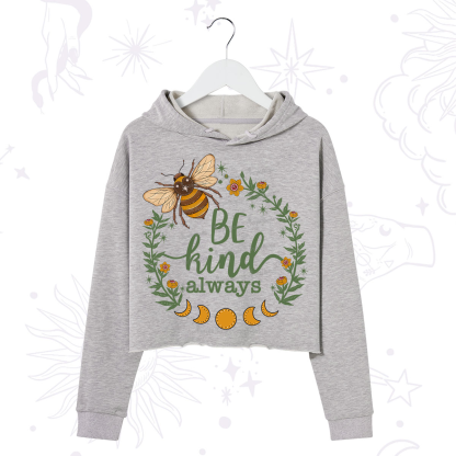 Purplehecate Be Kind Always Crop Hoodie