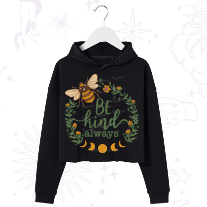 Purplehecate Be Kind Always Crop Hoodie