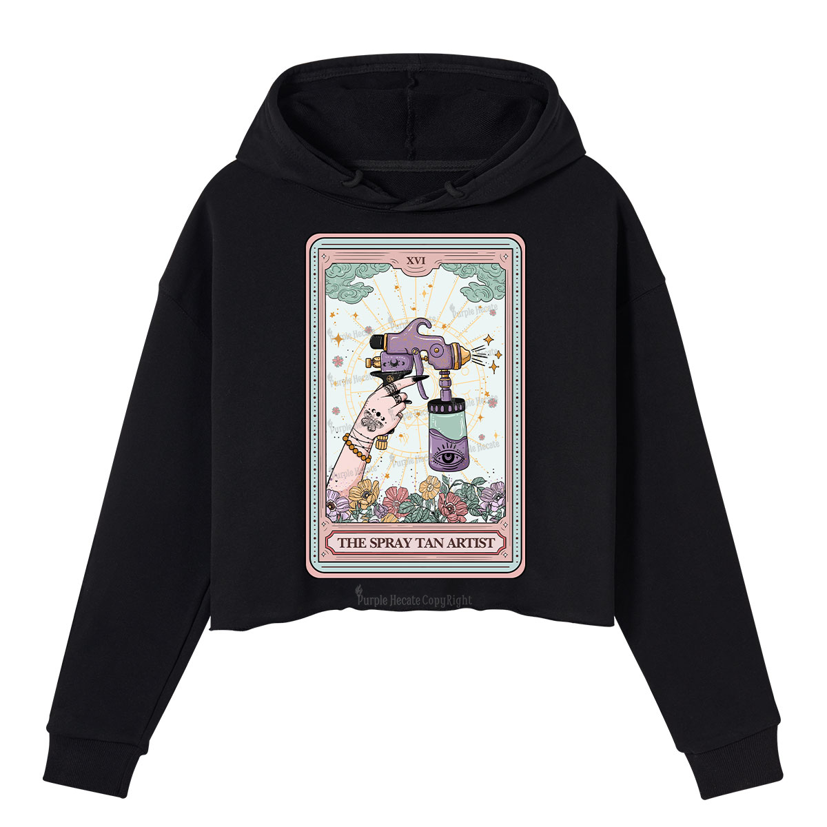 Purplehecate The Spary Tan Artist Tarot Crop Hoodie