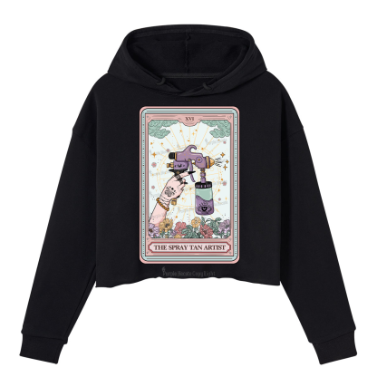 Purplehecate The Spary Tan Artist Tarot Crop Hoodie