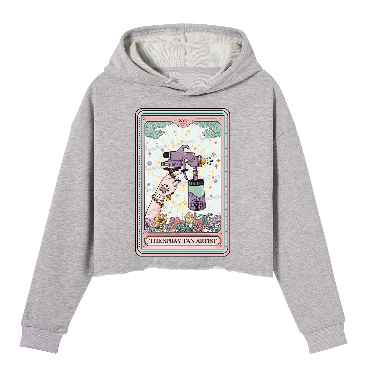 Purplehecate The Spary Tan Artist Tarot Crop Hoodie