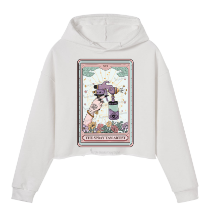 Purplehecate The Spary Tan Artist Tarot Crop Hoodie