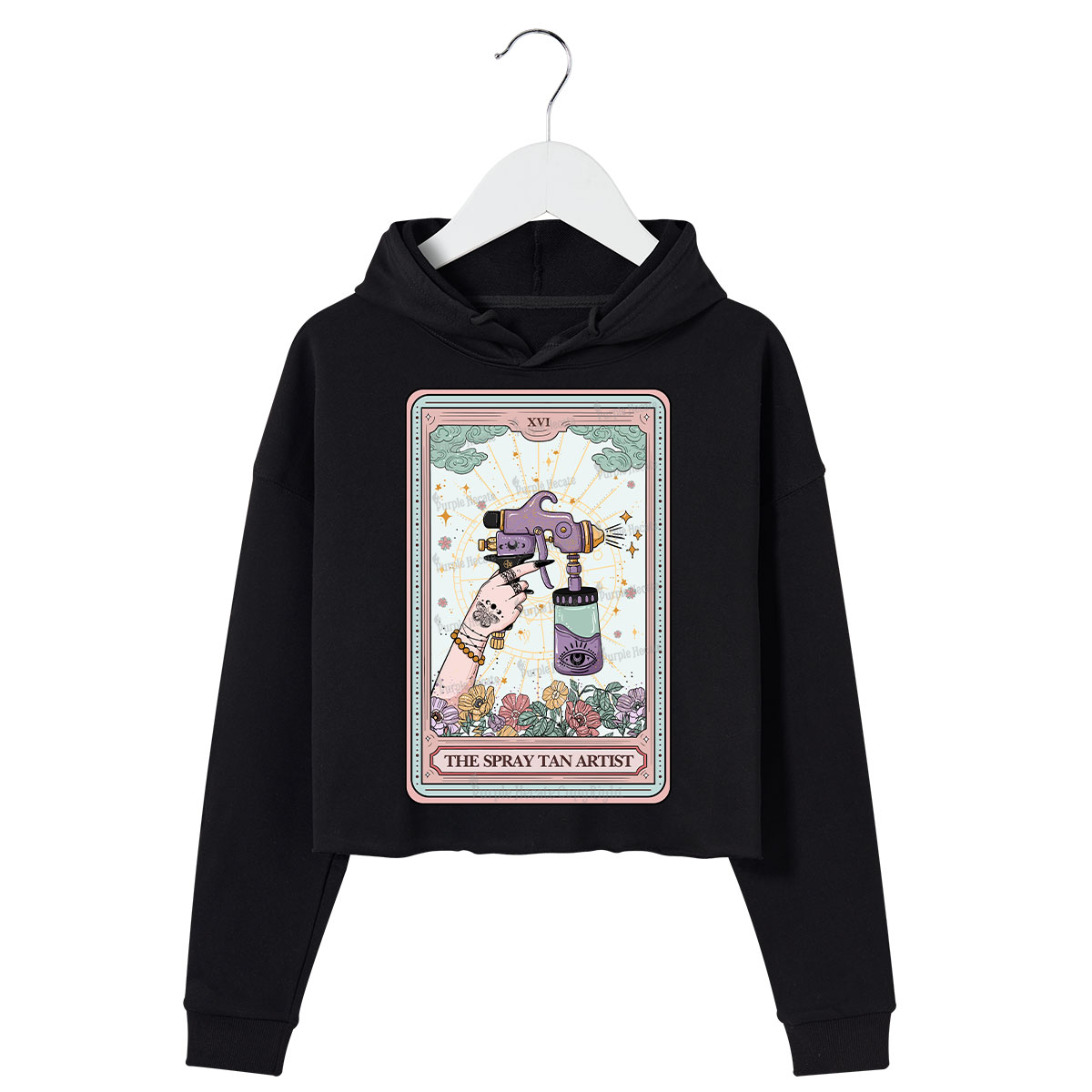 Purplehecate The Spary Tan Artist Tarot Crop Hoodie