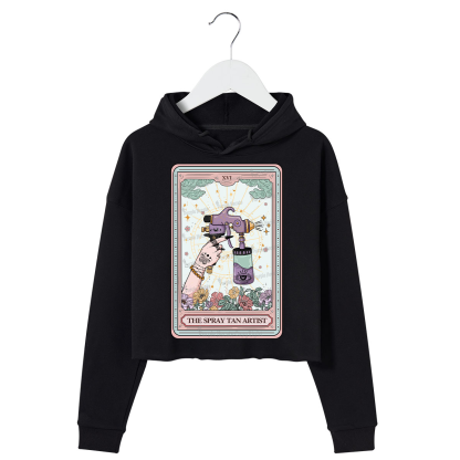 Purplehecate The Spary Tan Artist Tarot Crop Hoodie