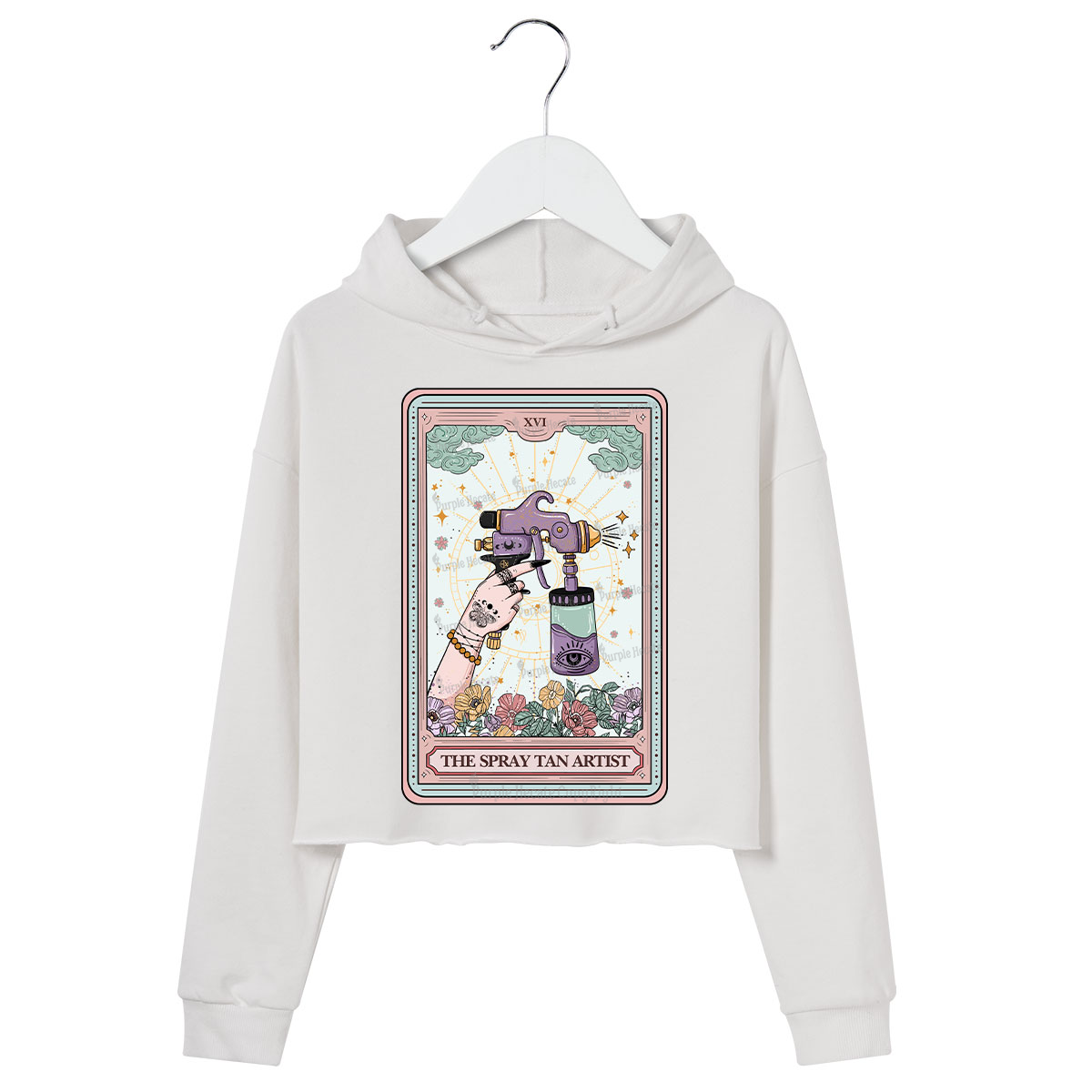 Purplehecate The Spary Tan Artist Tarot Crop Hoodie