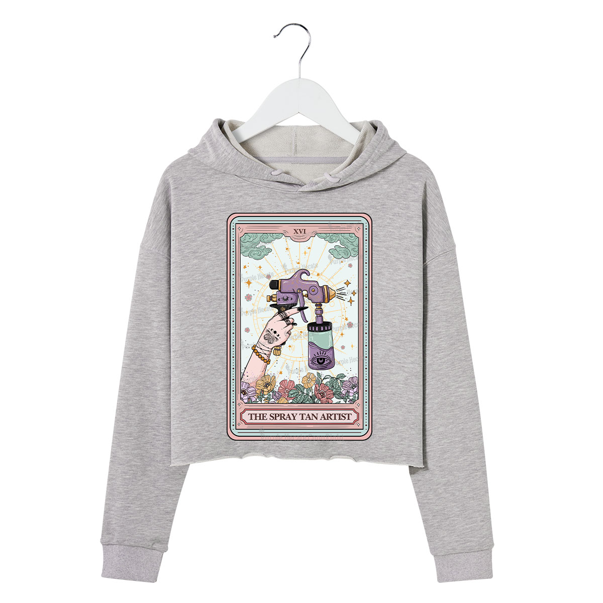 Purplehecate The Spary Tan Artist Tarot Crop Hoodie