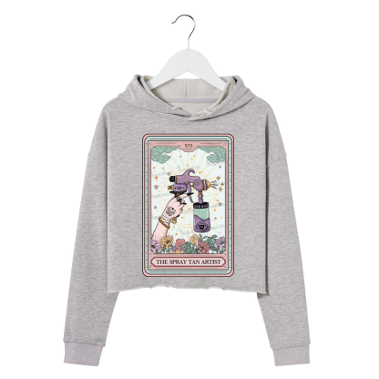 Purplehecate The Spary Tan Artist Tarot Crop Hoodie