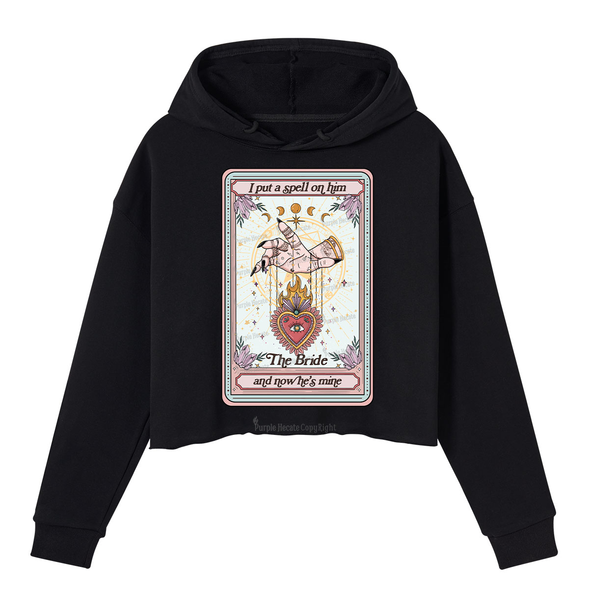 Purplehecate I Put A Spell On Him And Now He's Mine Crop Hoodie