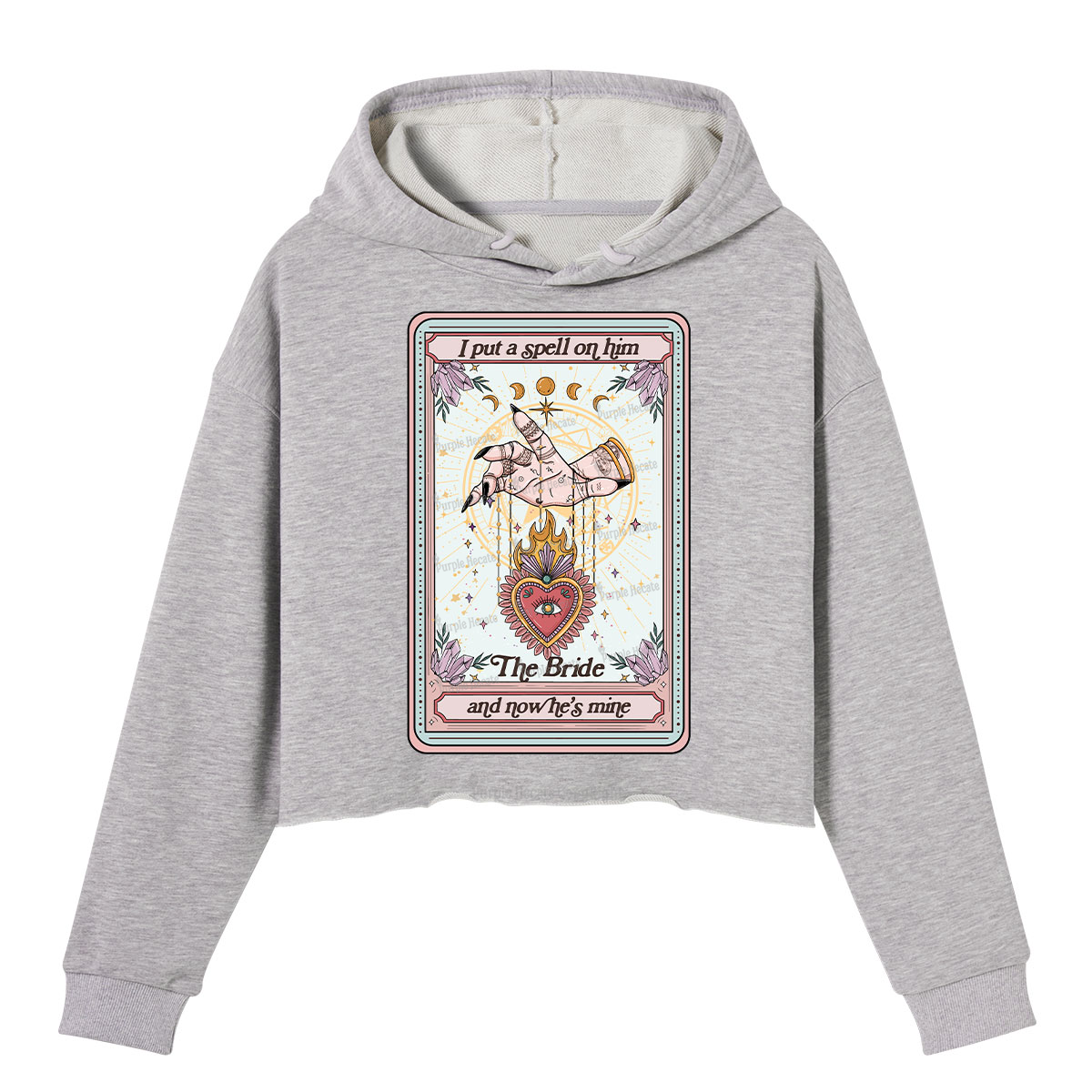 Purplehecate I Put A Spell On Him And Now He's Mine Crop Hoodie
