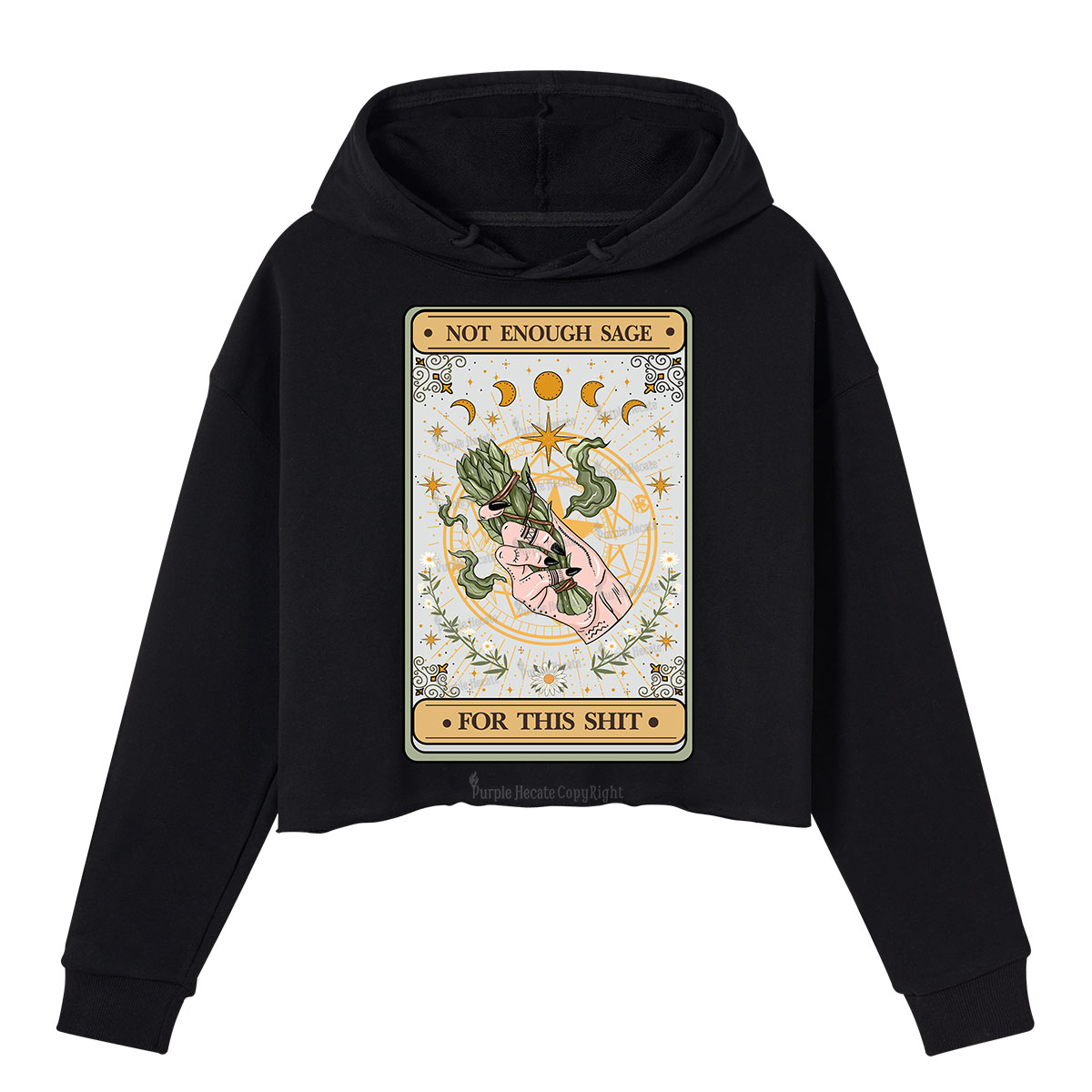Purplehecate The Not Enough Sage For This Sh*t Tarot Crop Hoodie