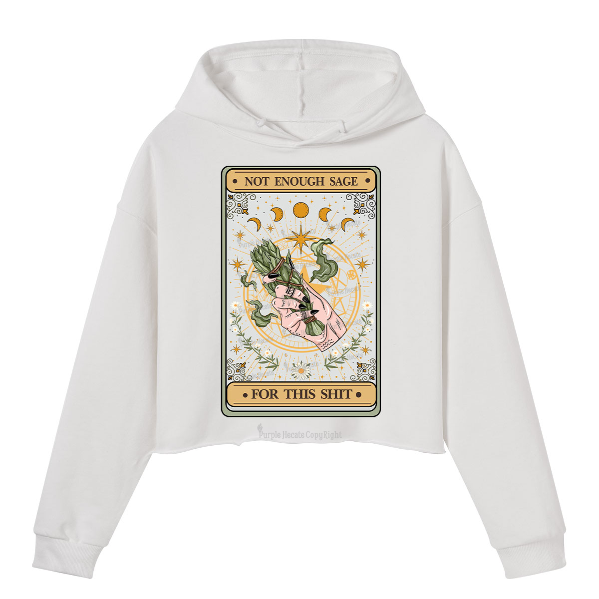 Purplehecate The Not Enough Sage For This Sh*t Tarot Crop Hoodie