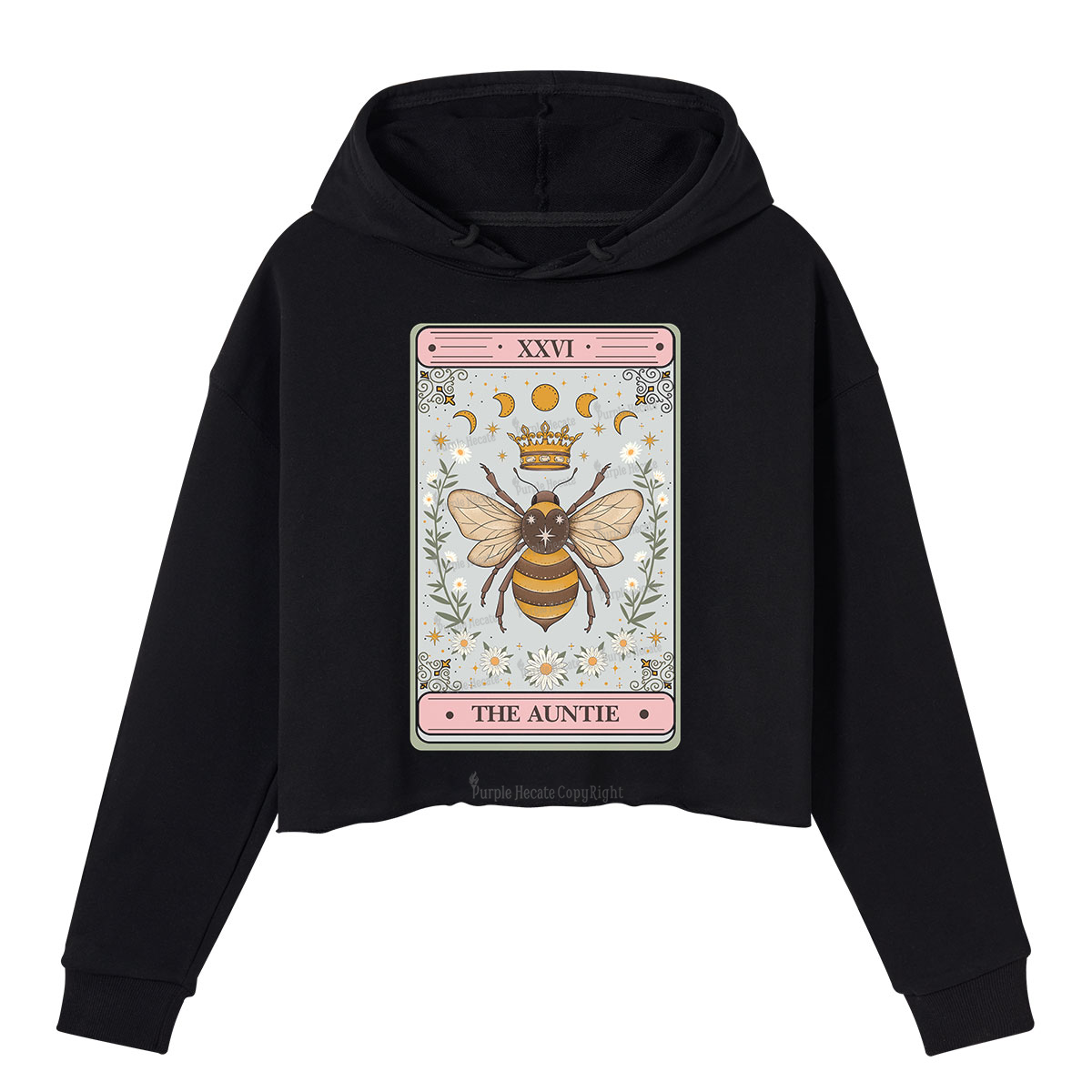 Purplehecate The Auntie Tarot Crop Hoodie