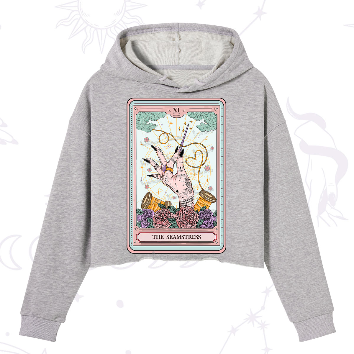 Purplehecate The Seamstress Tarot Crop Hoodie