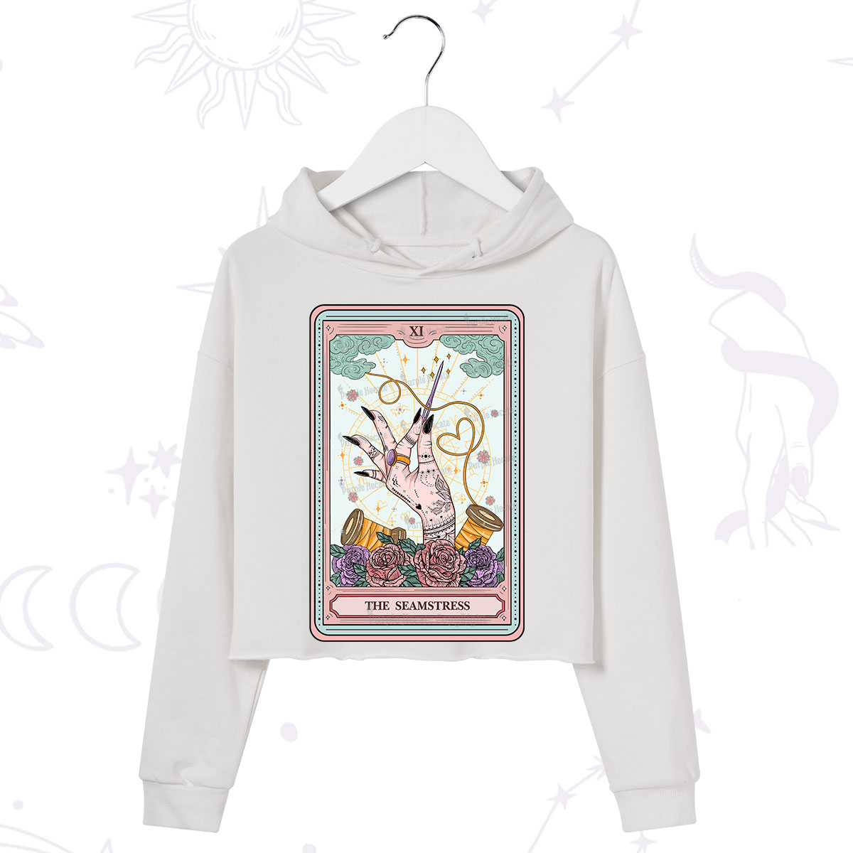 Purplehecate The Seamstress Tarot Crop Hoodie