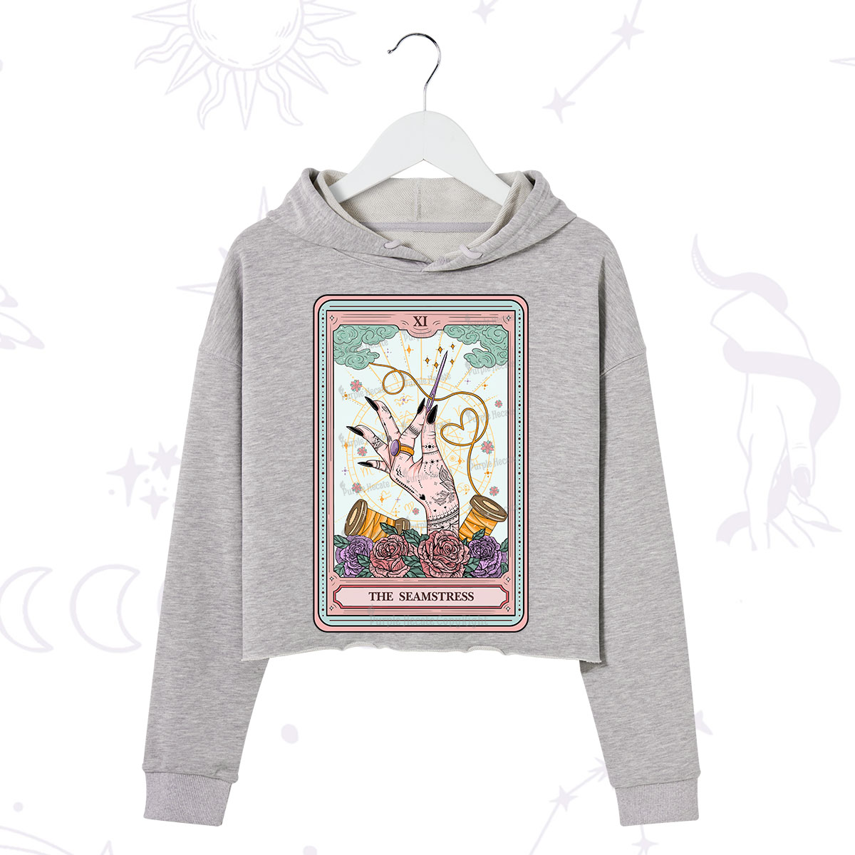 Purplehecate The Seamstress Tarot Crop Hoodie