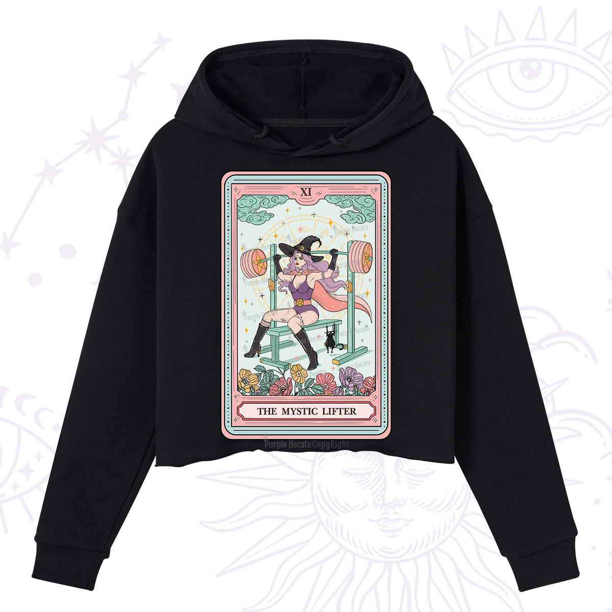 Purplehecate The Mystic Lifter Tarot Crop Hoodie