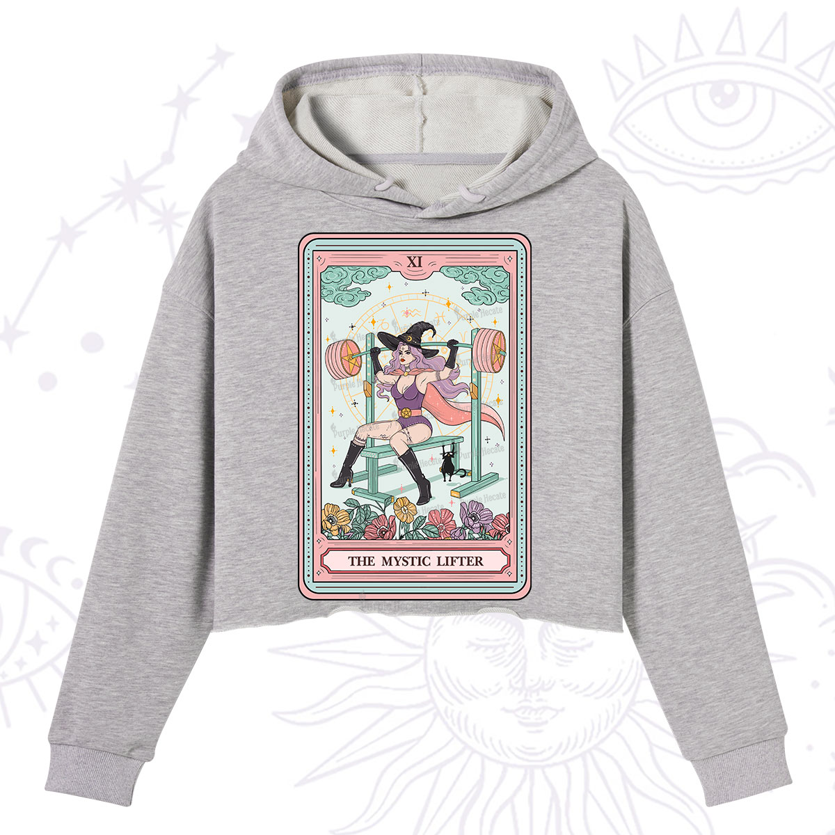 Purplehecate The Mystic Lifter Tarot Crop Hoodie