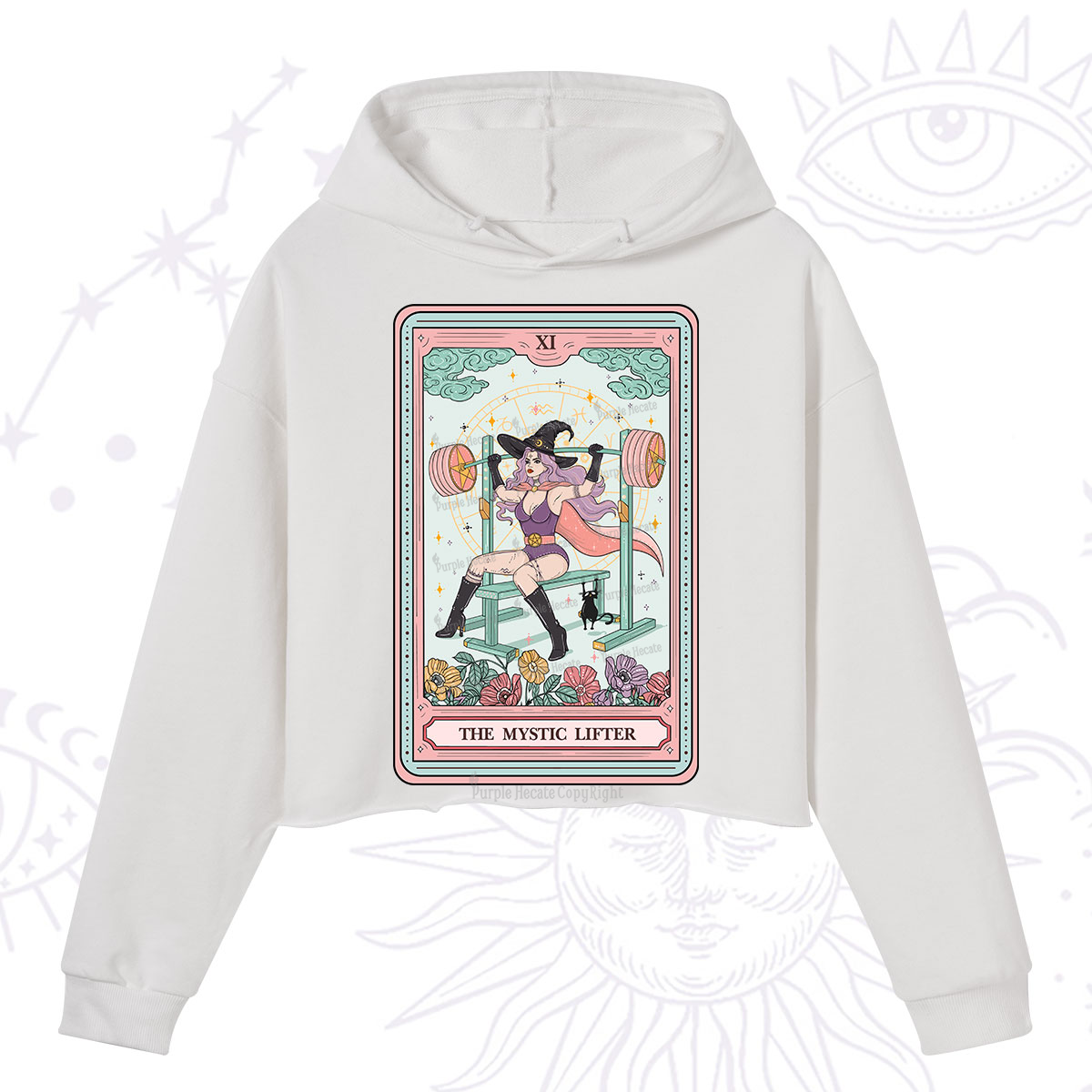 Purplehecate The Mystic Lifter Tarot Crop Hoodie
